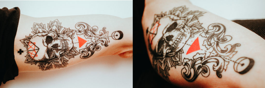Il secondo tatuaggio di Vanni, skull geometric tattoo