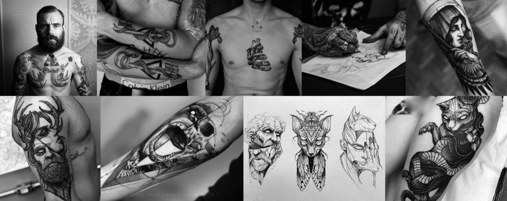 Una serie di immagini di tatuaggi, ispirati 